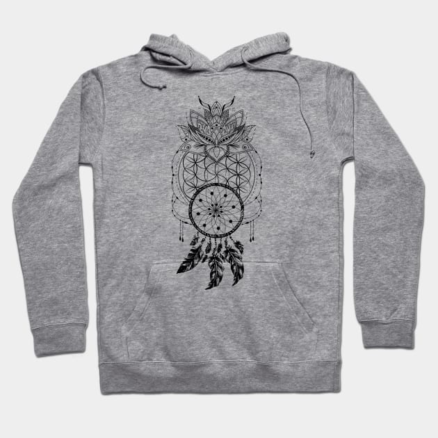 Lotus Flower of Life Dreamcatcher Hoodie by CelestialStudio